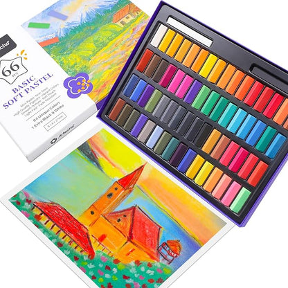 Artecho 66pcs Soft Pastels, 64 Colors Including 4 Fluorescent Colors, Extra - Image 5