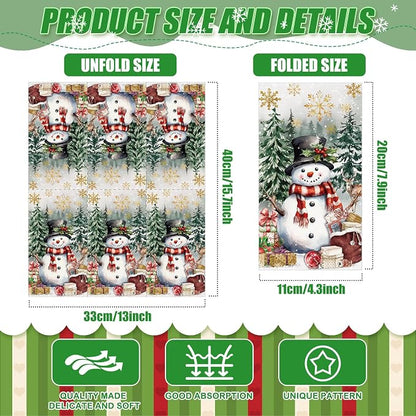 100 Pcs Christmas Guest Napkins 2 Ply Snowman Disposable Paper Napkins - Image 3