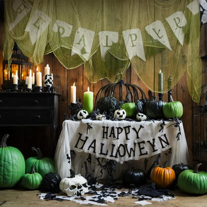 Boao Halloween Cheese cloth 35.43 x 393.7 Inch Military Green Cheesecloth Roll - Image 5