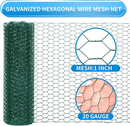 24'' x 150' Green Chicken Wire Fencing, 1 inch Chicken Wire and 20 Gauge - Image 5