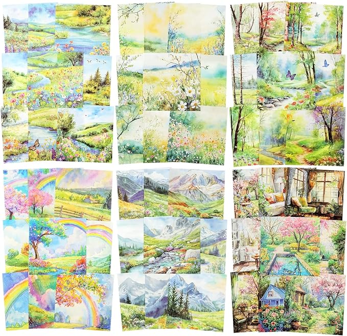 Spring Scenery Scrapbook Paper Set, Scrapbooking, DIY Crafts, and Art Supplies by Auriicleaf