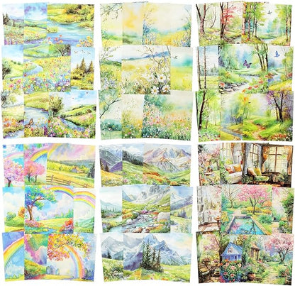 Spring Scenery Scrapbook Paper Set, Scrapbooking, DIY Crafts, and Art Supplies by Auriicleaf