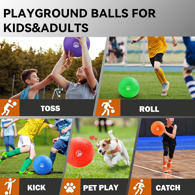 10 Inch Kickball Playground Balls 6 Pack or 12 Pack, Playground Balls - Image 6