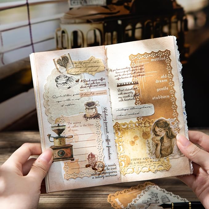 Coffee-Themed Lace Paper Set, DIY Crafts, Card Making, and Planners - Image 6