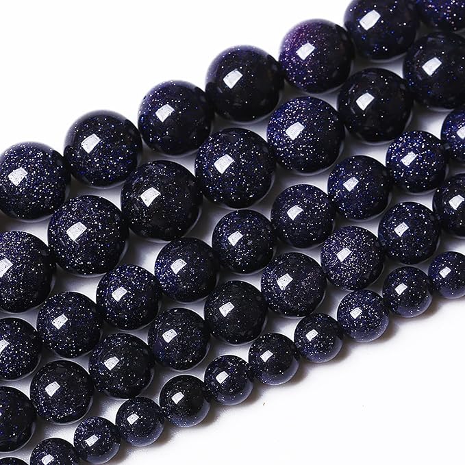 45PCS 8mm Blue Sandstone Gemstone Beads Beads Natural Stone Round Loose Beads by NaturalStoneBeads