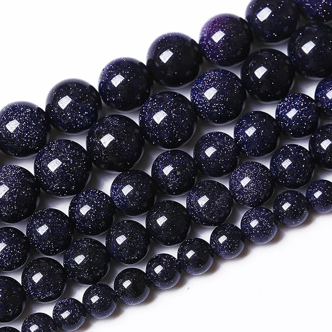 38PCS 10mm Blue Sandstone Gemstone Beads Beads Natural Stone Round Loose Beads by NaturalStoneBeads