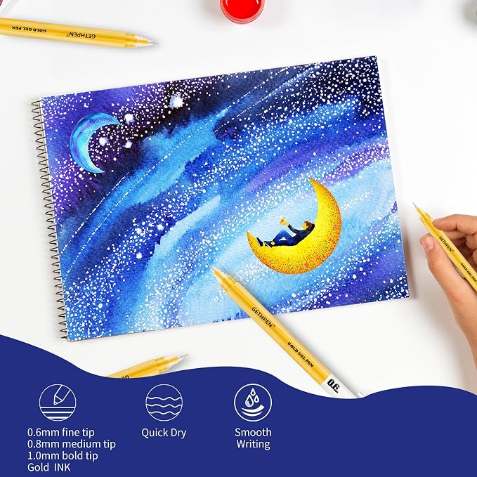 Gold Gel Pens 3-Pack - Image 4