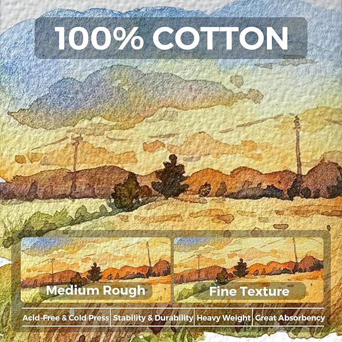 Funto Watercolor Journal 2-Pack, 44 Pages Each, Cold-Pressed 100% Cotton - Image 3