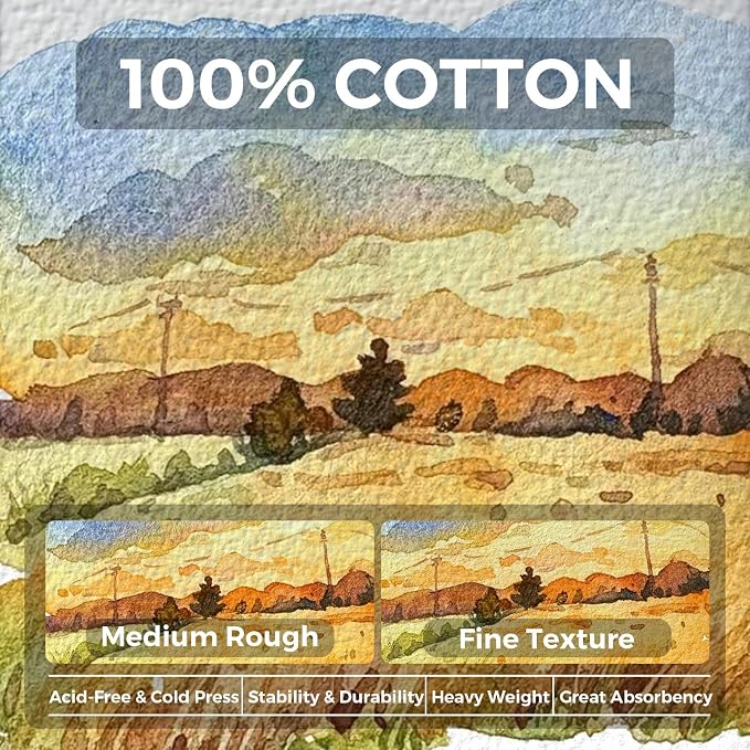 Funto Watercolor Journal 2-Pack, 44 Pages Each, 100% Cotton Cold Press - Image 3