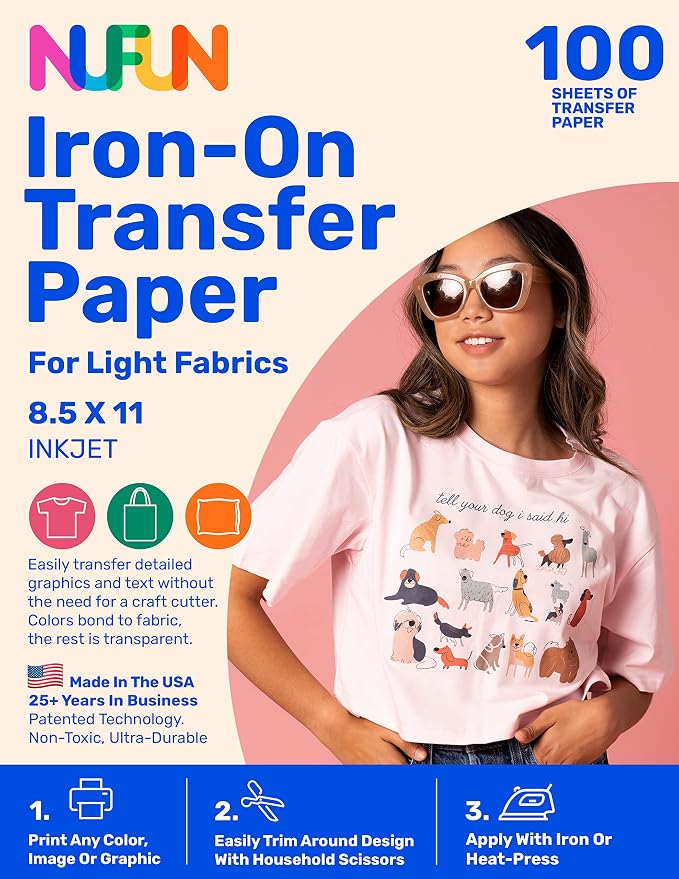 NuFun Activities Printable Iron-on Heat Transfer Paper by NufunActivitesDesignPrintIronEnjoy
