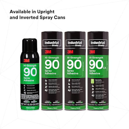 3M Hi-Strength 90 Spray Adhesive, Bonds Laminate, Net Wt 17.6 oz, Will Spray - Image 8