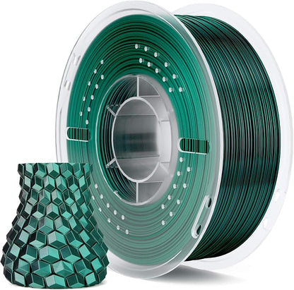 ELEGOO Silk PLA Filament 1.75mm Dual Color Black Green 1KG, Shiny 3D Printer by ELEGOO