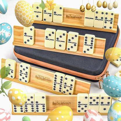Dominos Set Adults with 4 Domino Racks Double Six Dominoes set in Portable Case - Image 7
