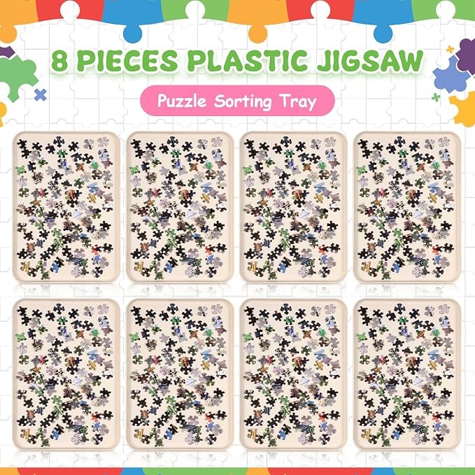 8 Pcs 15'' x 10.5' Extra Large Puzzle Sorting Trays Stackable Puzzle Trays - Image 7