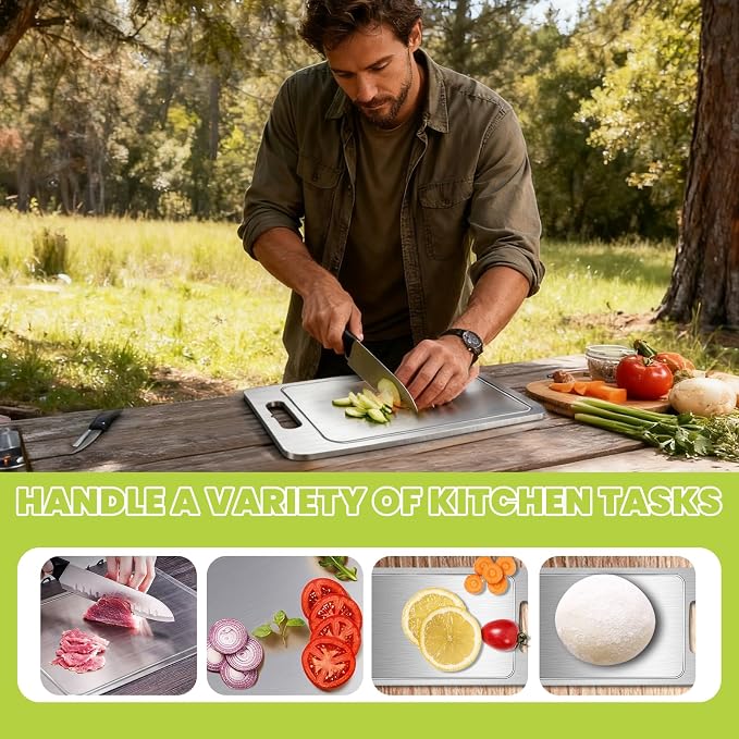 Titanium Cutting Board with Juice Groove-Pure Titanium Cutting Boards - Image 5