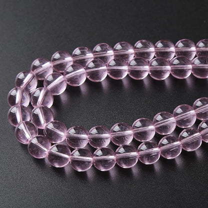 4mm 90pcs Smooth Rose Pink Glass Beads Quartz Crystal Round Loose Beads - Image 4