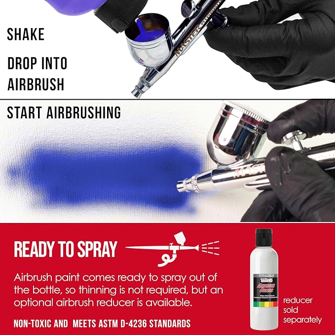 U.S. Art Supply Opaque Crimson Red Acrylic Special Effects Airbrush Paint - 8oz - Image 3