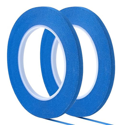 2 Pack 1/4" inch x 60yd Blue Painters Tape Easy Removal Thin Narrow Finishing by QDiShi
