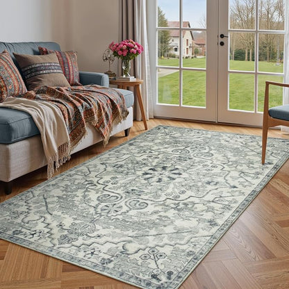 Lahome Area Rug 4x6 Bohemian Vintage Washable Boho Rugs by Lahome