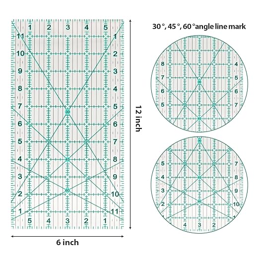 MANUFORE Quilting Ruler 6 * 12in Sewing Acrylic Anti-Slip Metric Ruler DIY - Image 2