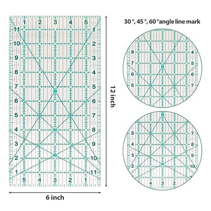 MANUFORE Quilting Ruler 6 * 12in Sewing Acrylic Anti-Slip Metric Ruler DIY - Image 2