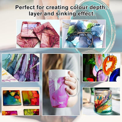 FansArriche Alcohol Inks for Resin, 16 Colors High Concentrated Alcohol Ink Set - Image 5