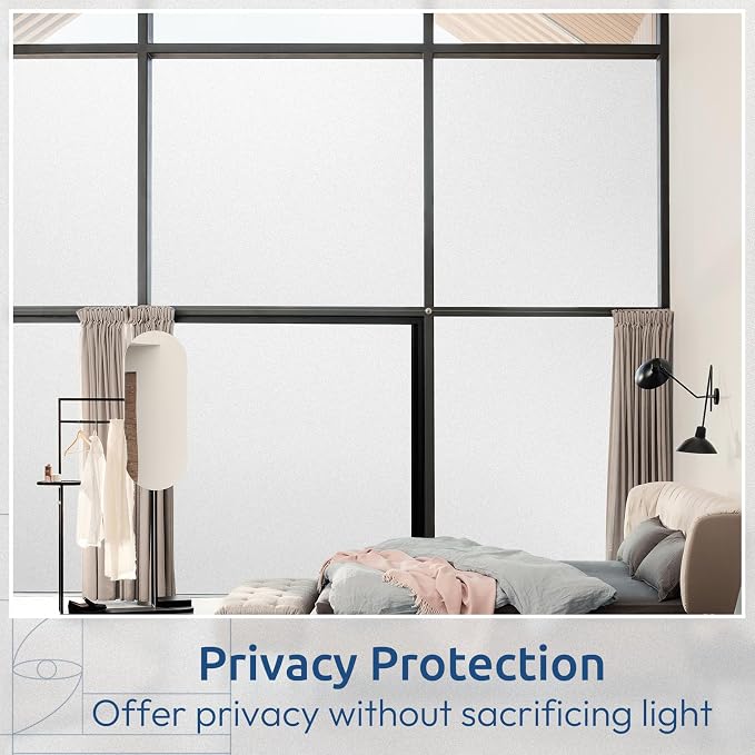 rabbitgoo Window Privacy Film, Non-Adhesive Frosted Glass Window Film - Image 2
