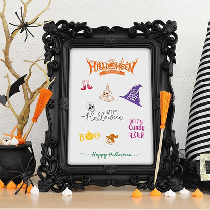 Whaline 4 Sheets Halloween Clear Stamps Greeting Words Pumpkin Bat Silicone - Image 4