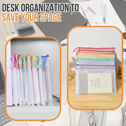 24pcs Mesh Zipper Pouch File Bags Puzzle Storage Bags, A3 17x12 Inches Large - Image 4
