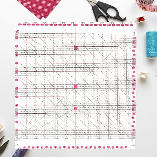 12.5 * 12.5" Quilting Ruler, Square Sewing Ruler, Durable 4mm Thick Slotted - Image 3