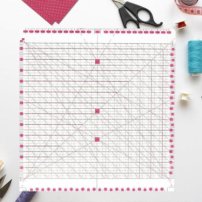 12.5 * 12.5" Quilting Ruler, Square Sewing Ruler, Durable 4mm Thick Slotted - Image 3