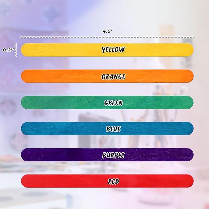Darice 1000 Pcs Colored Popsicle Sticks - Image 3