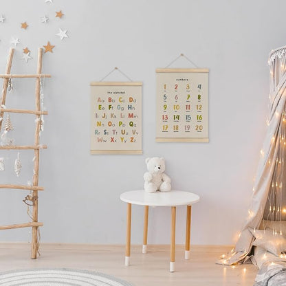 HRQKO Alphabet Numbers Poster Hanger Frame Set of 2, Nursery Wall Decor - Image 4