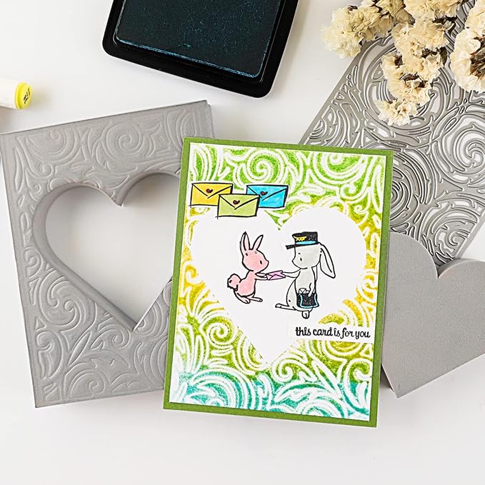 BAOFALI 6 Pcs Heart Cut Stamping Foam Grey Moldable Foam Stamps Plastic Dry - Image 7