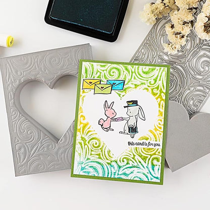 BAOFALI 6 Pcs Heart Cut Stamping Foam Grey Moldable Foam Stamps Plastic Dry - Image 7
