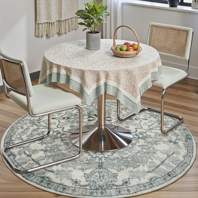 Lahome Round Rug 4ft, Soft Rug for Bedroom Machine Washable Office Circle Rug - Image 3