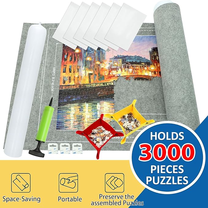 3000PCS - Puzzle Mat Roll Up| Jigsaw Puzzle Mat Roll Up| Roll-Up Save Pad Trays - Image 2