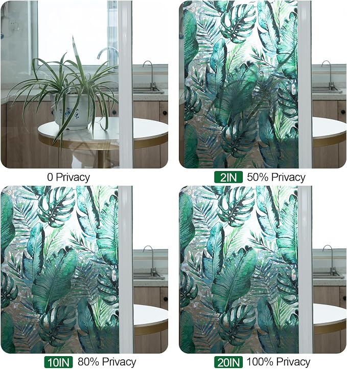 DKTIE Nature Pattern Rainbow Window Film Decorative Stained Glass Window Film - Image 8
