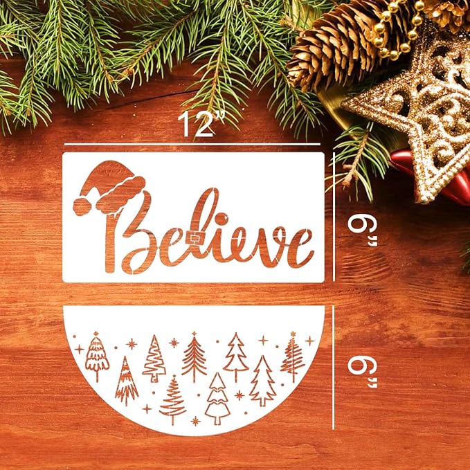 Christmas Stencils for Painting on Wood 12" Christmas Doormat Stencils Holiday - Image 2