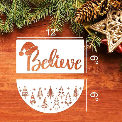 Christmas Stencils for Painting on Wood 12" Christmas Doormat Stencils Holiday - Image 2