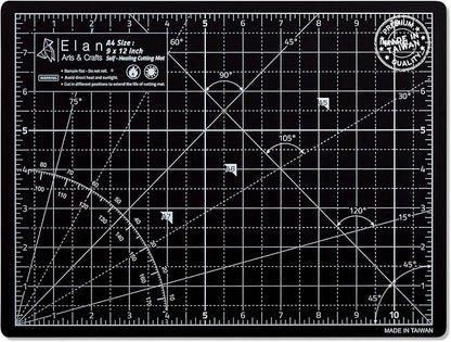 Elan Cutting Mat A4 Black & Taupe, Self Healing Cutting Mat 9x12 Inch, 5-Ply by Elan