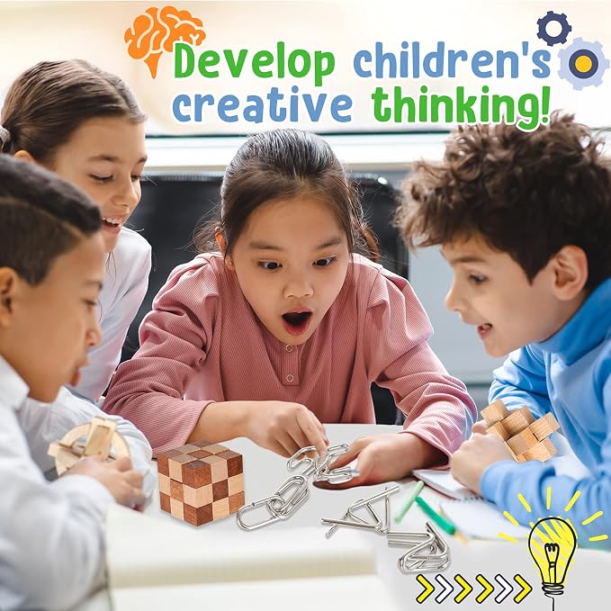 Brain Teasers Metal Puzzles for Kids & Adult 22Pack, Logic and IQ Game Test Toy - Image 2