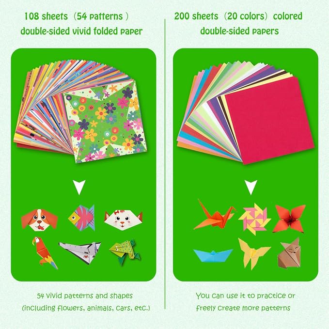 308 Sheets Origami Paper Kit, 5.5inch Craft Origami Set - Image 4