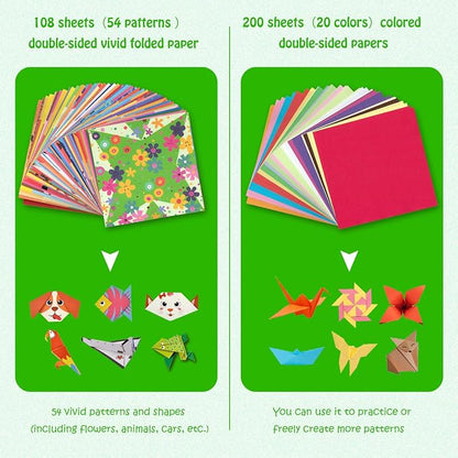 308 Sheets Origami Paper Kit, 5.5inch Craft Origami Set - Image 4