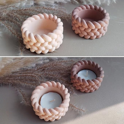 Wehous 2PCS Knot Shape Tealight Holder Mold, Unique 3D Candle Holder Silicone - Image 4