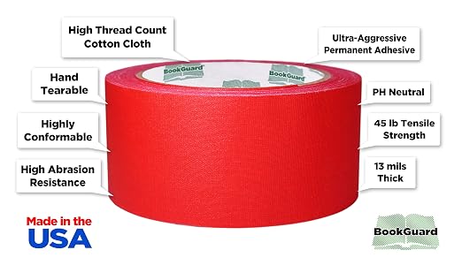 BookGuard 2 inch Premium Bookbinding Repair Cloth Tape, 15 Yard Roll - Image 2