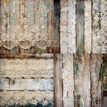 Vintage Lace & Wood Scrapbook Paper Pad 6x6, Single-Sided, 12 Designs, 24 Sheets - Image 3