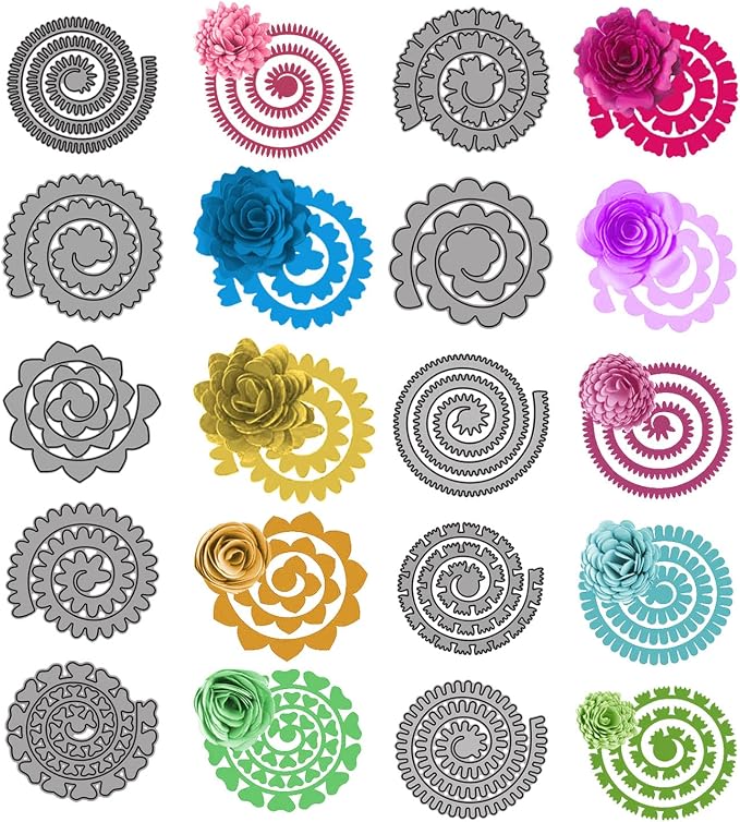 10pcs 3D Layering Rose Metal Cutting Dies, Daisy Flower Garland Wedding Cut by Unknown