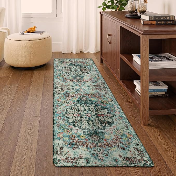 Lahome Bohemian Floral 2x6 Washable Hallway Runner Rug, Non Slip Kitchen - Image 9