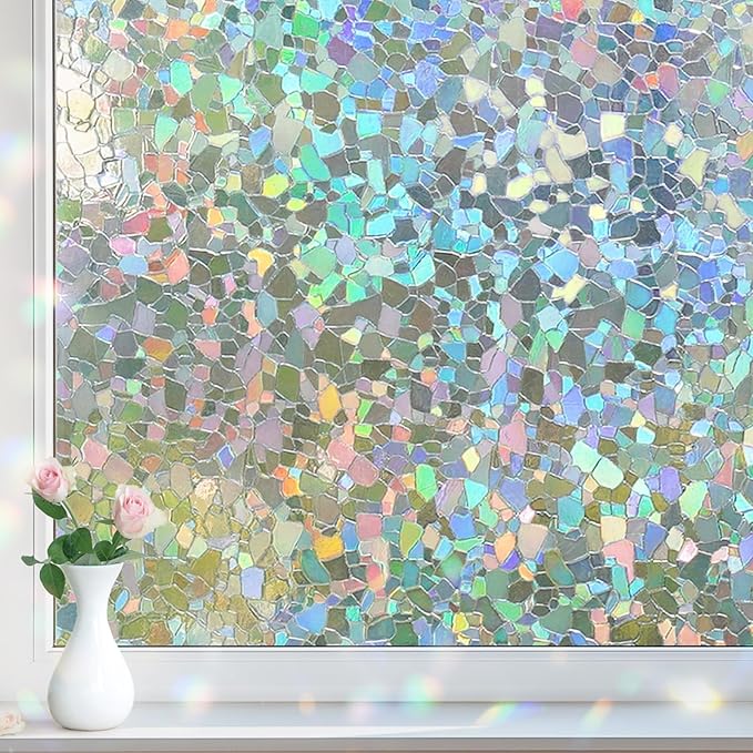 DOWELL Window Privacy Film Rainbow Film, Stained Glass Decorative Sticker by DOWELL